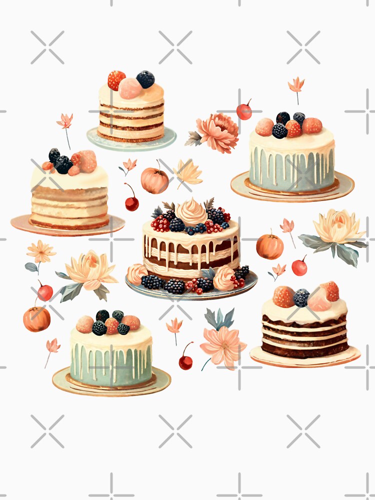 Fruit and Chocolate Cake Pattern | Retro Style by UnhingedBird