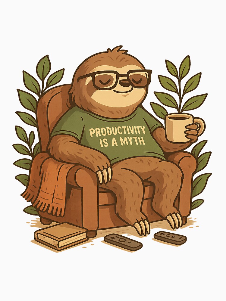 Productivity is a Myth – Lazy Sloth Vibes by Art-Tacos