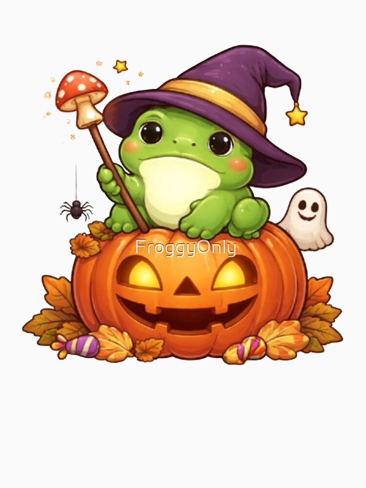 Cute Frog on Pumpkin Magic by FroggyOnly