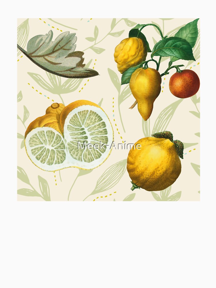 Vintage Citrus Lemon Fruits Pattern by Meek-Anime