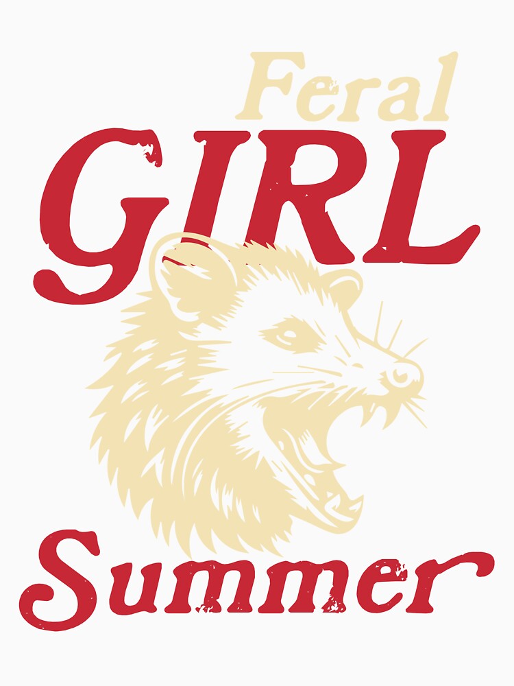 Feral Girl Summer Vintage Shirt For Opossum Lovers, Funny Raccoon Gift For Girl by jelee-jelee