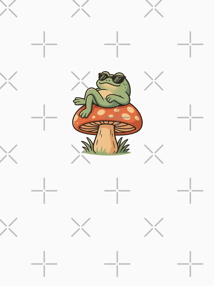 Cool Frog on Mushroom by Miximondo