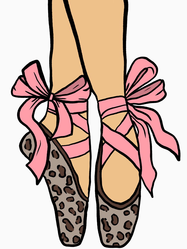 Leopard Print Ballet Slippers with Pink Ribbons by Cosmic-Meadows