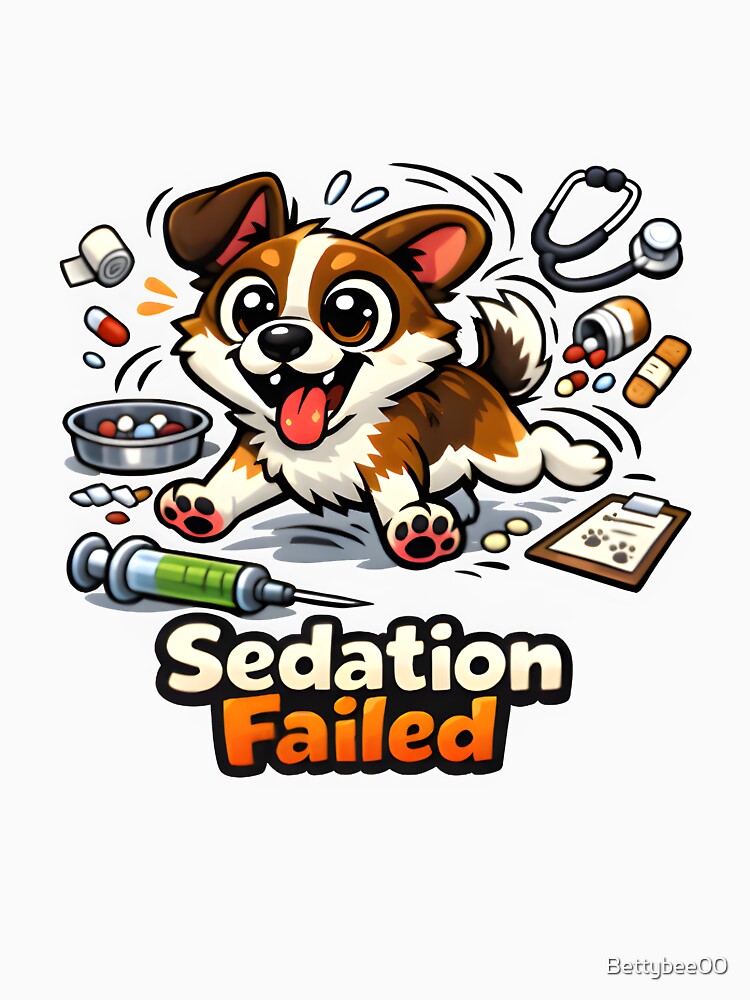 Sedation Failed – Funny Veterinary Clinic Humor Design by Bettybee00