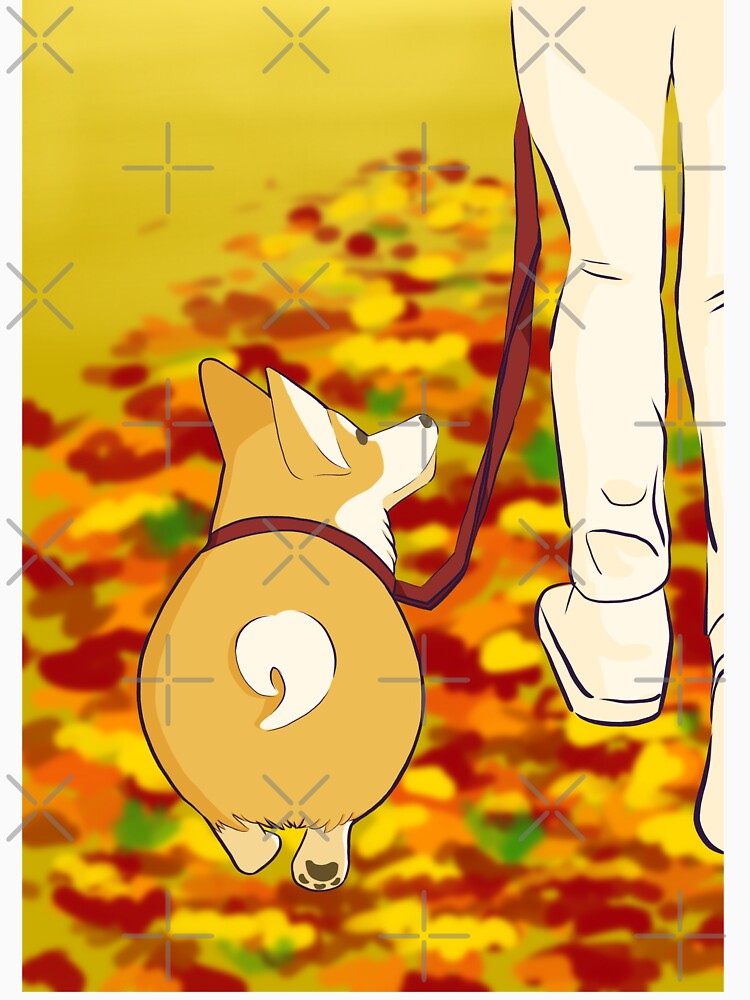 Dog walk with your corgi in Fall by MindToPaper