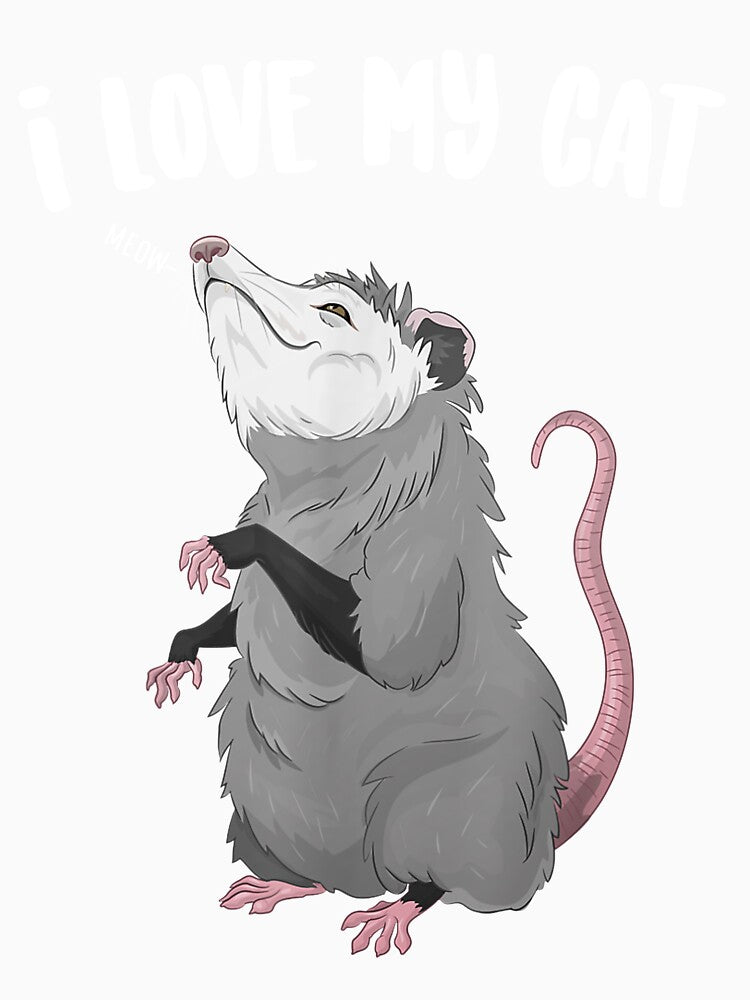 I Love My Cat Funny Trash Animal Possum by JanelAmico