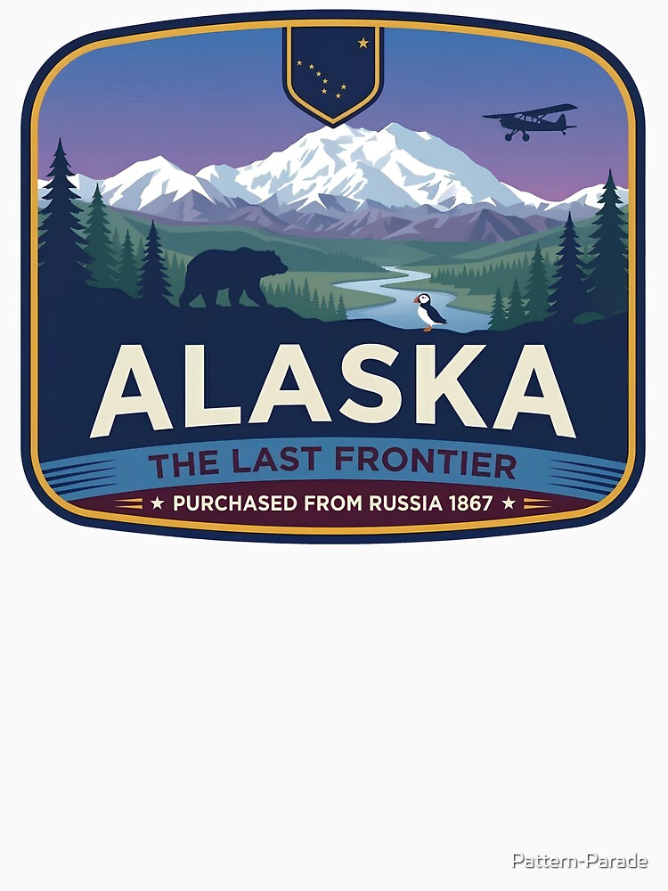 Alaska The Last Frontier - Vintage Retro State Travel Poster Sticker by Pattern-Parade