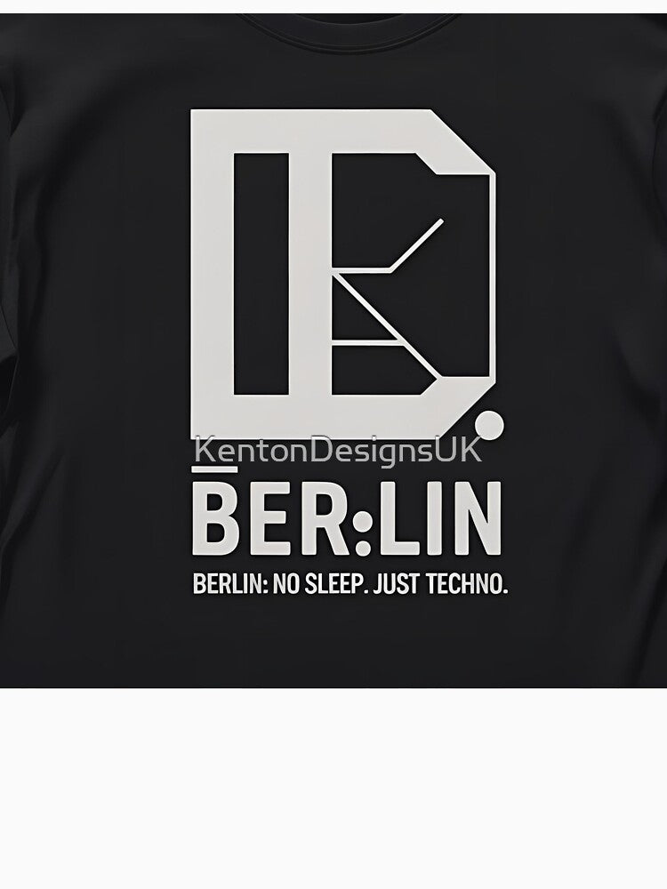 Berlin No Sleep Just Techno – Minimal Electronic Music Design by KentonDesignsUK