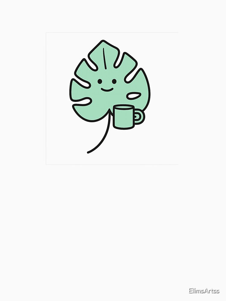 Plant Mom Life – Funny Monstera Leaf with Coffee Mug by ElimsArtss by ElimsArtss