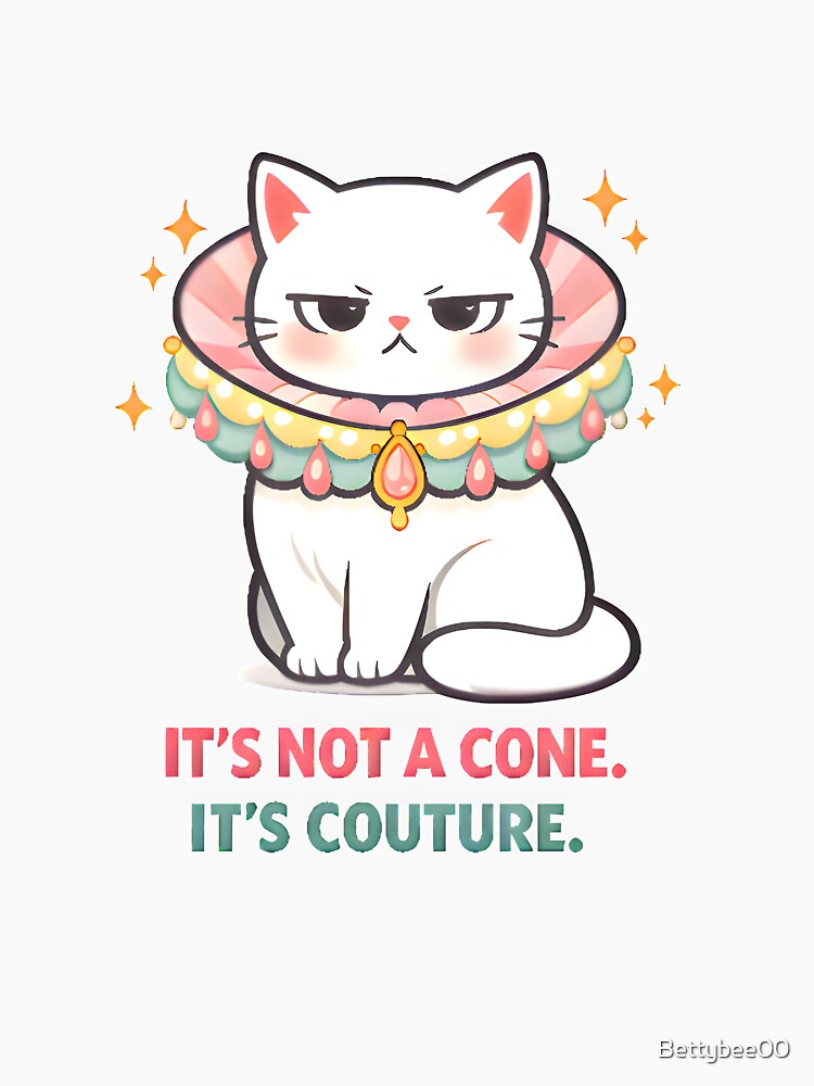 It’s Not a Cone. It’s Couture. – Funny Veterinary Dermatology Cat Design by Bettybee00