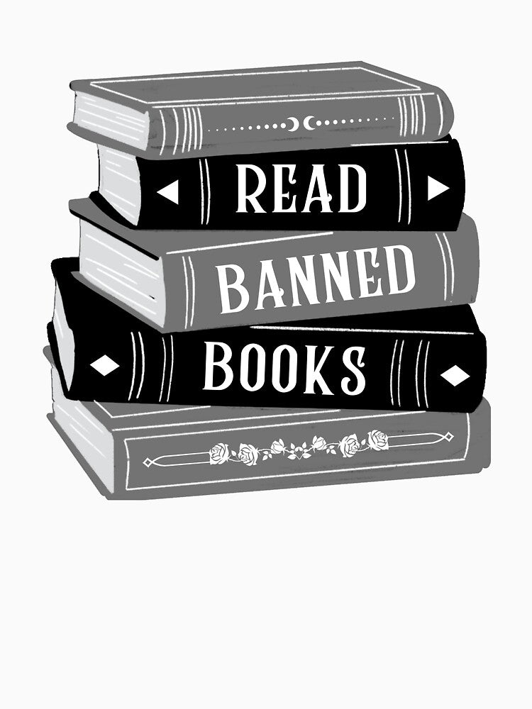Read Banned Books Book Stack / Pile Grey by Taiga-Design
