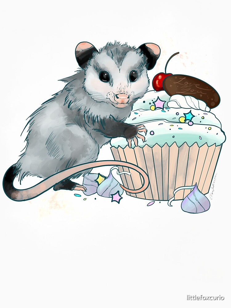 Possum + cupcake by littlefoxcurio
