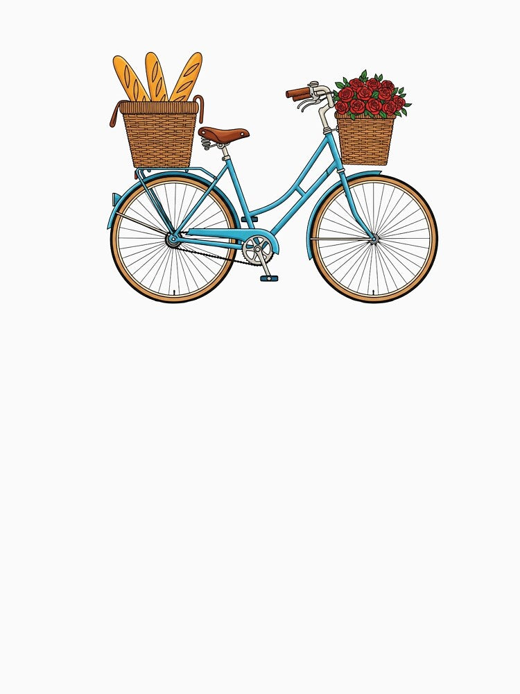 Vintage Paris Bicycle and Baguette Sticker by aivibesfunny