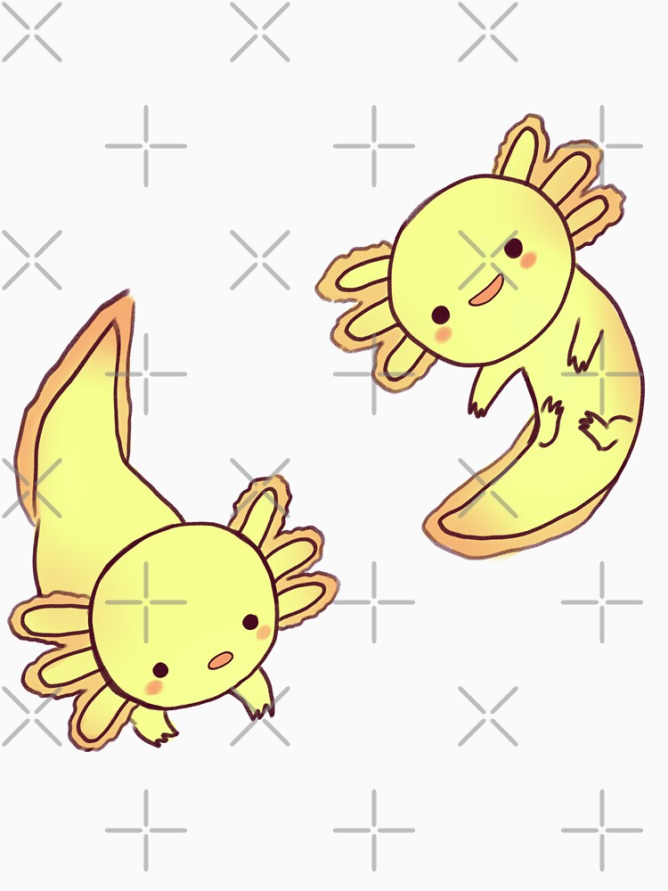 gold cute axolotls by Mayarart