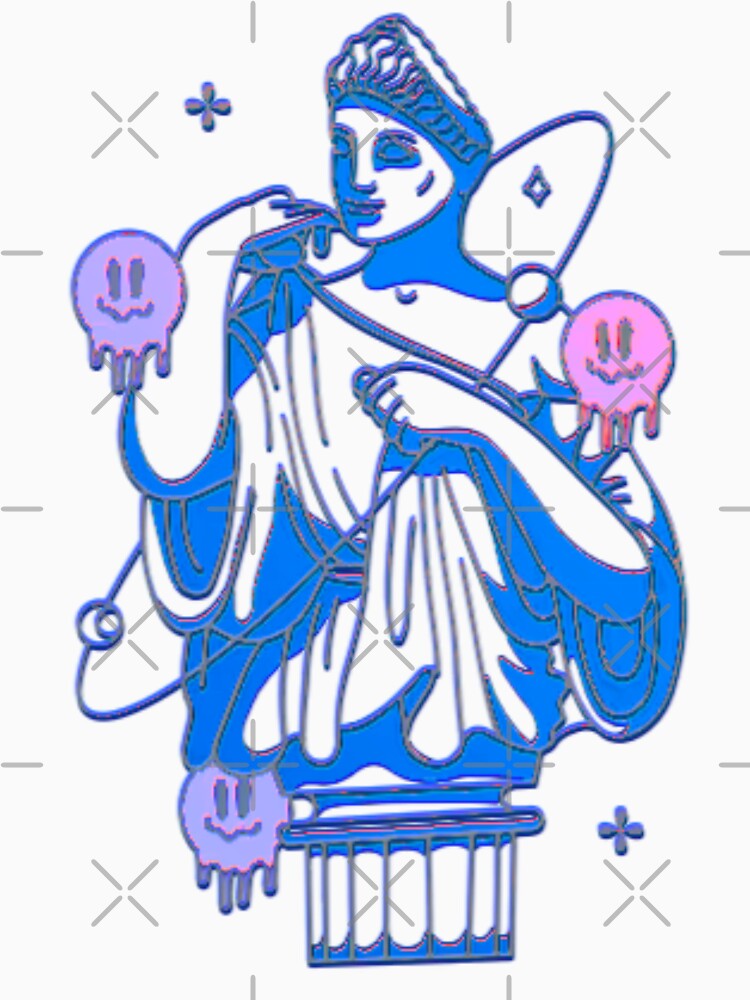Trippy Greek Statue | Psychedelic Smiley Acid Art by BoneandBloomCo