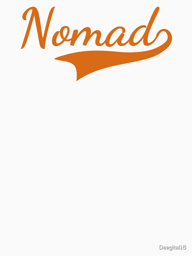 Classic Retro Orange Nomad swish tail design by Deegital18