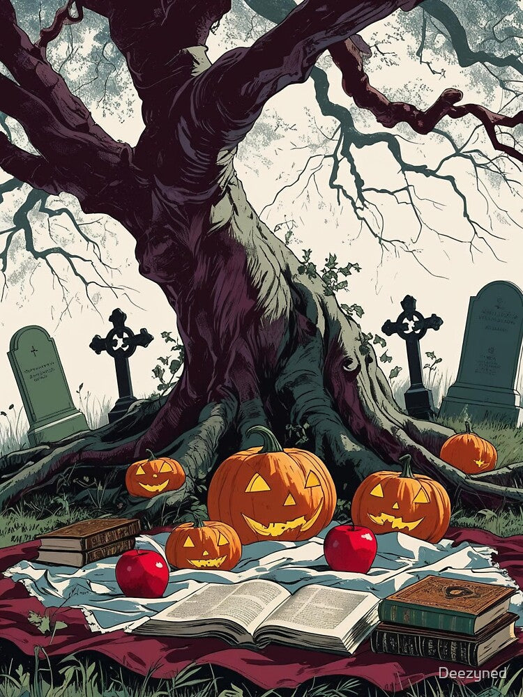 Autumn Graveyard Picnic – Gothic Cottagecore Halloween by Deezyned