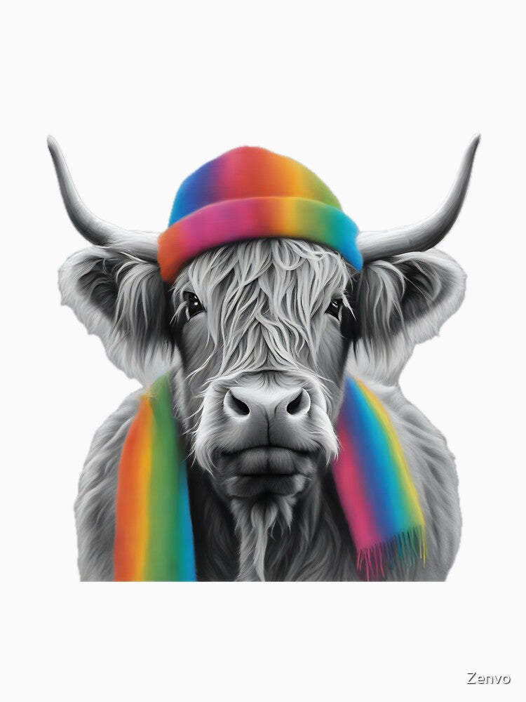Highland Cow Rainbow Hat by Zenvo