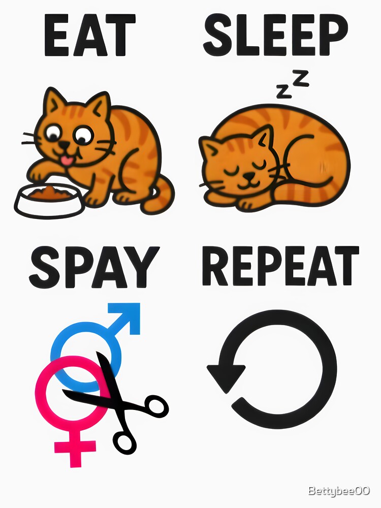 Vet life -  importance of cat sterilization, eat sleep spay repeat by Bettybee00