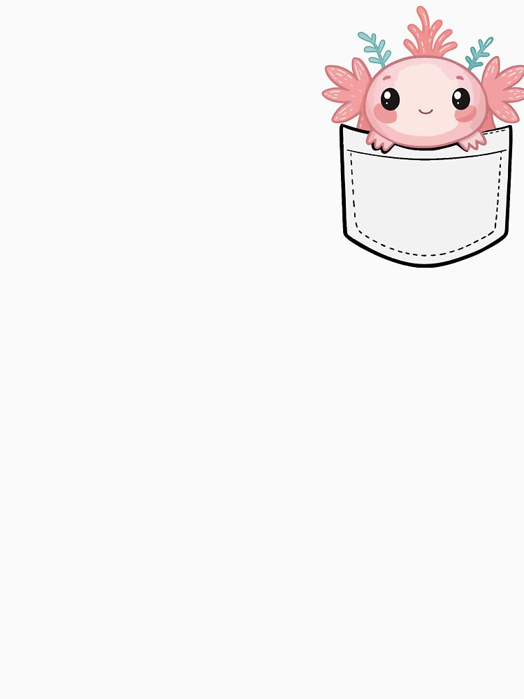 Kawaii Axolotl Pocket Design by Oualid Art
