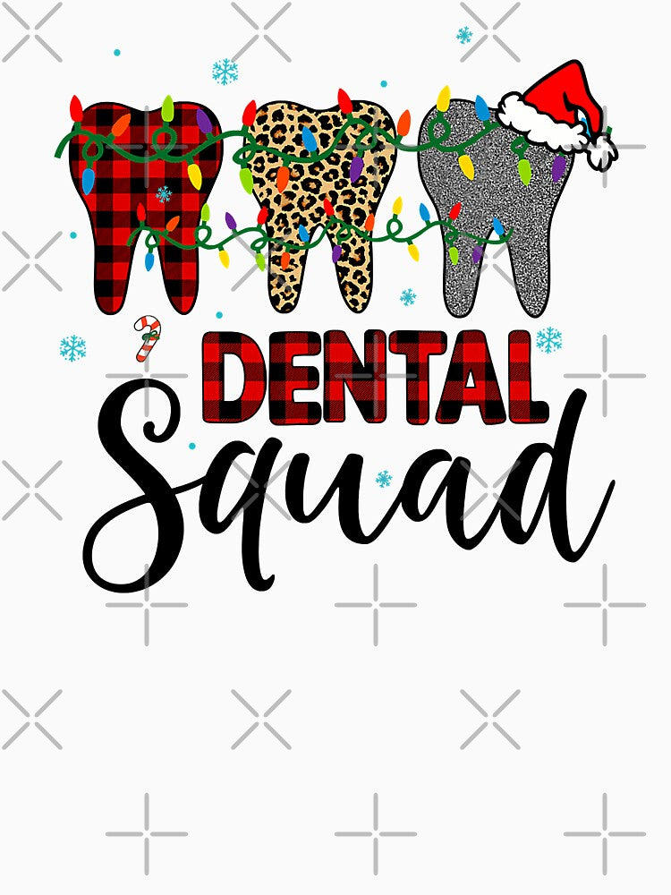 Dentist Hygienist Christmas Dental Squad Leopard Red Plaid by norwoodcarney