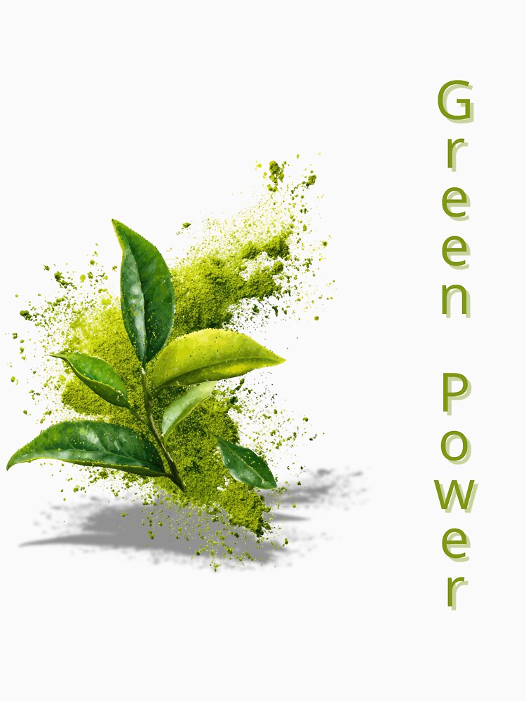 Green Power – Matcha Leaf & Powder Shirt by Kasad