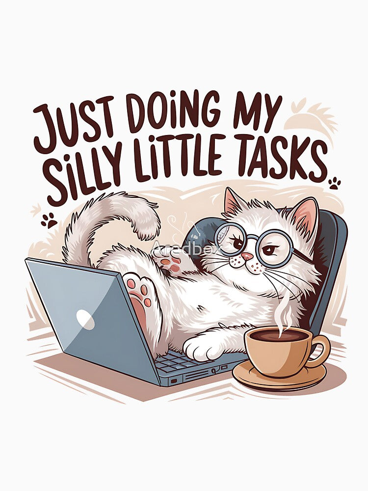 Lazy Cat Working from Home - Funny Productivity Meme by Aredbox