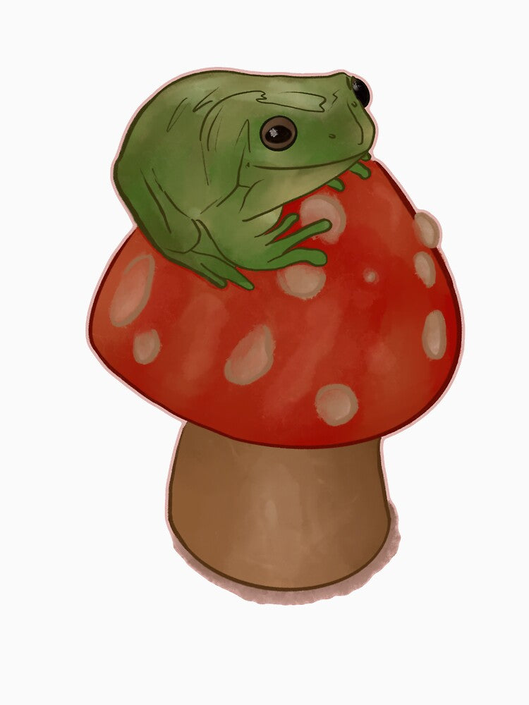 Froggie Friend on a Mushroom by LoraLoo
