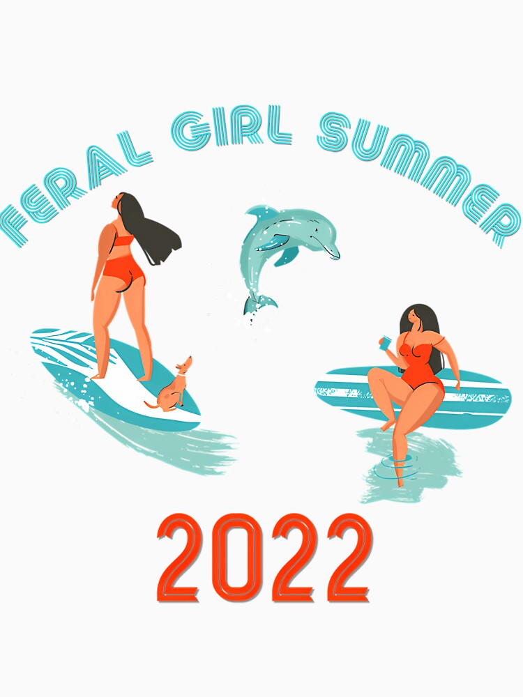 Feral Girl Summer Retro Dolphin Graphic by nctdhlkseos50