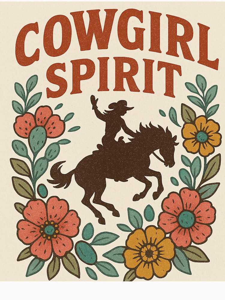 Cowgirl Spirit – Vintage Western Floral Cowgirl Design by WonderGrace