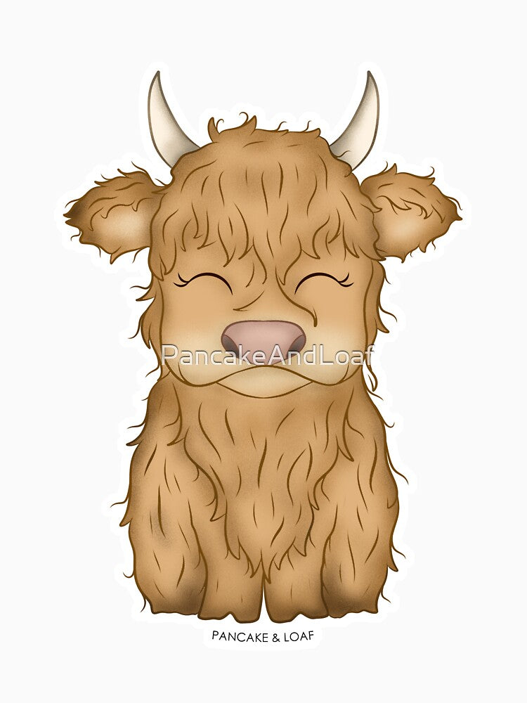 Cute and Fluffy Highland Cow by PancakeAndLoaf