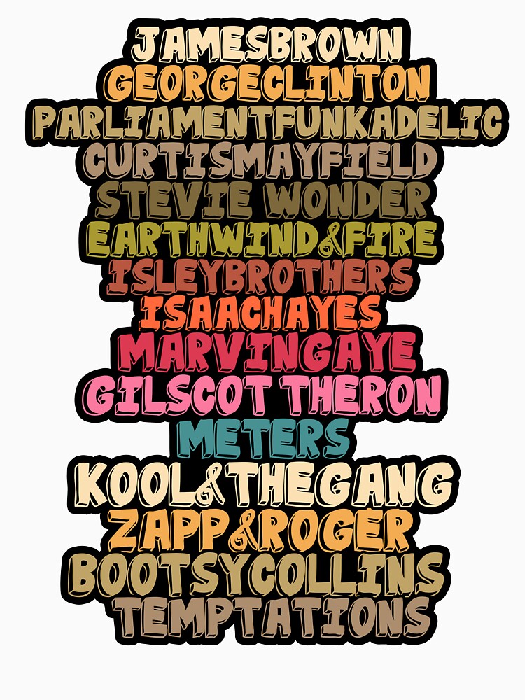 Funk Music Legends Colorful Typography Design by hilaryqvmargie