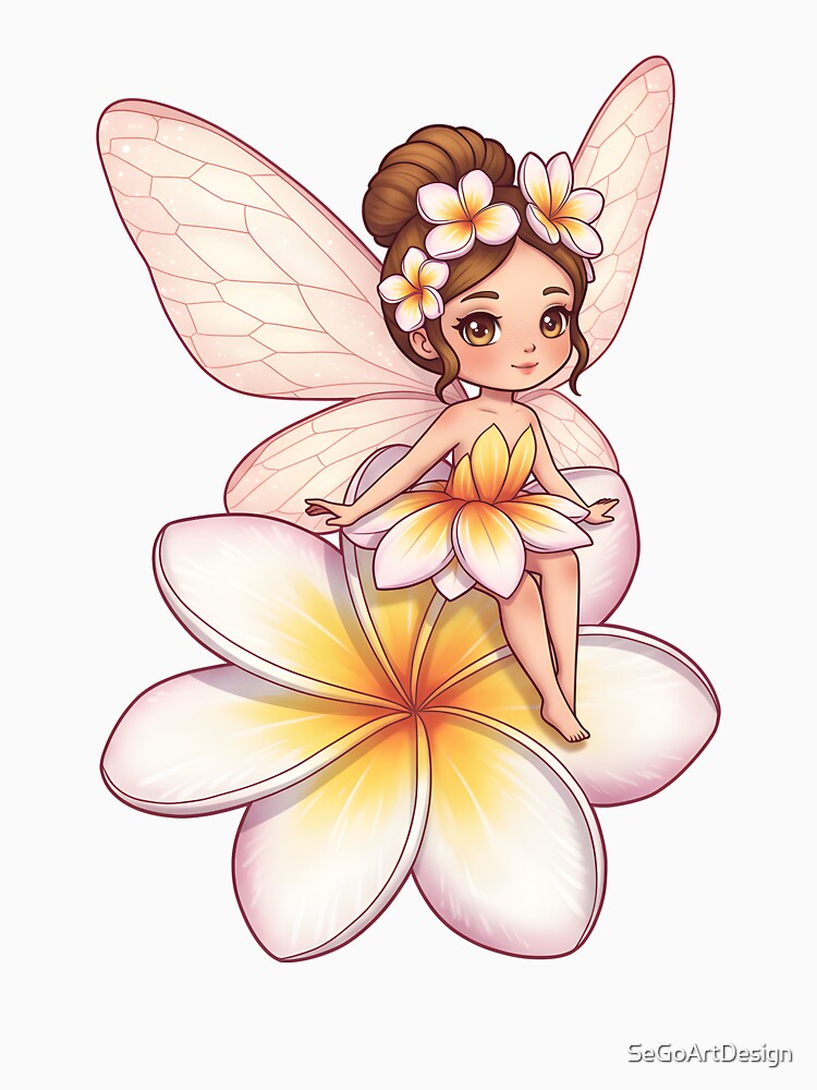 Plumeria Fairy Girl | Kawaii Tropical Blossom by SeGoArtDesign