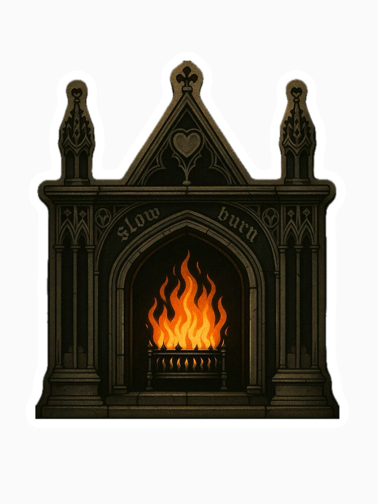 Slow Burn Sticker | Romantasy Fireplace (in color) by enemies2stickers