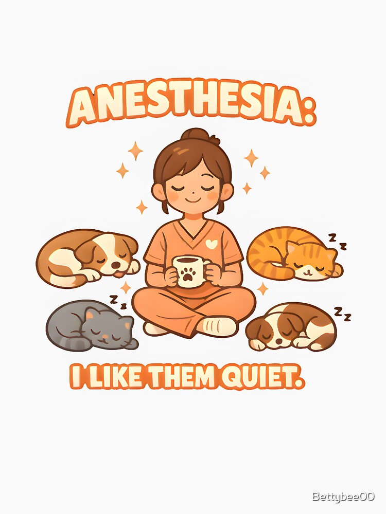 Anesthesia: I Like Them Quiet – Funny Veterinary Anesthesiology Design by Bettybee00