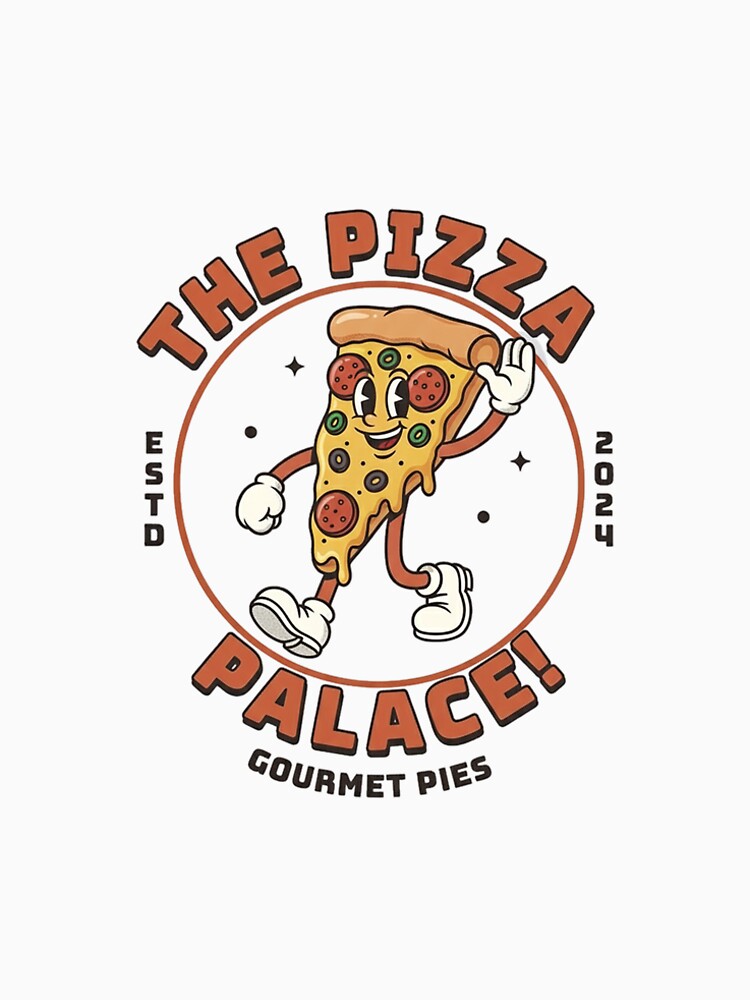 The Pizza Palace! Retro Cartoon Slice Mascot by HoopeStylee