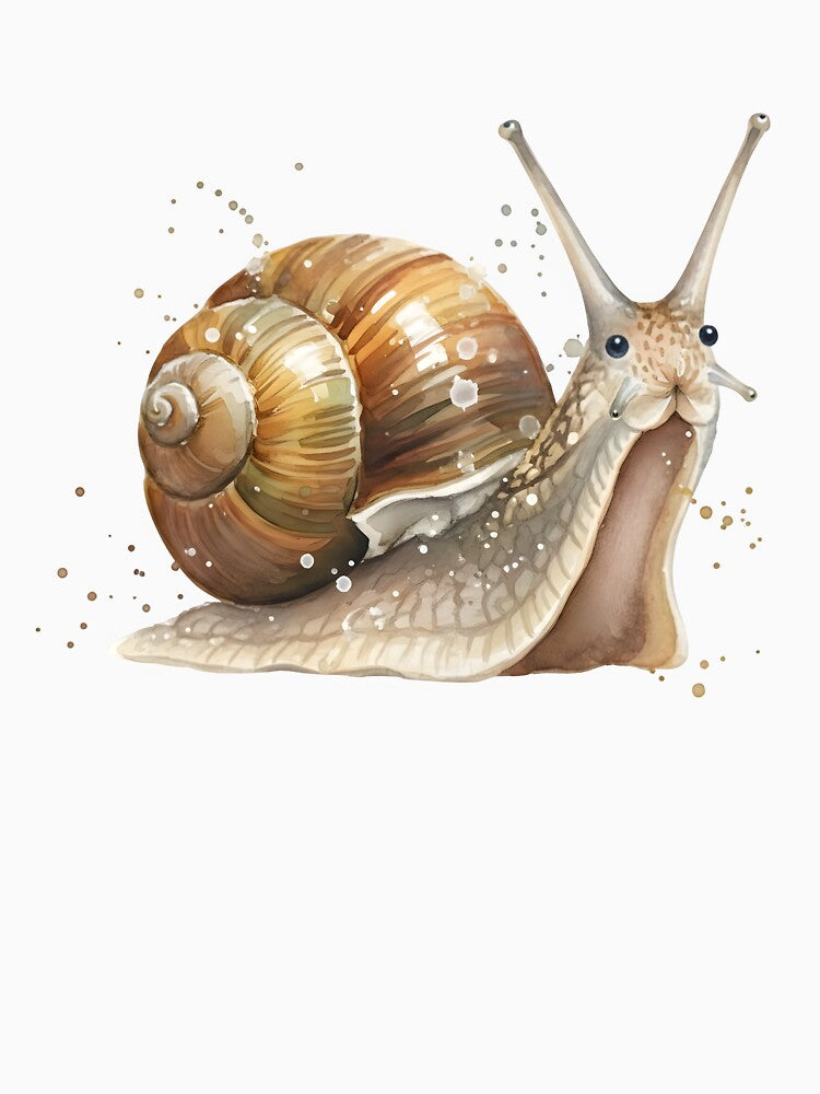 Cute Watercolor Snail Illustration | Cozy Nature Art by Senkov
