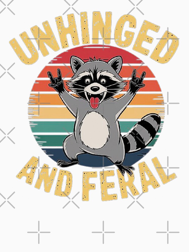 Unhinged and Feral Raccoon | Retro Funny Design for a Wild Summer by love3617