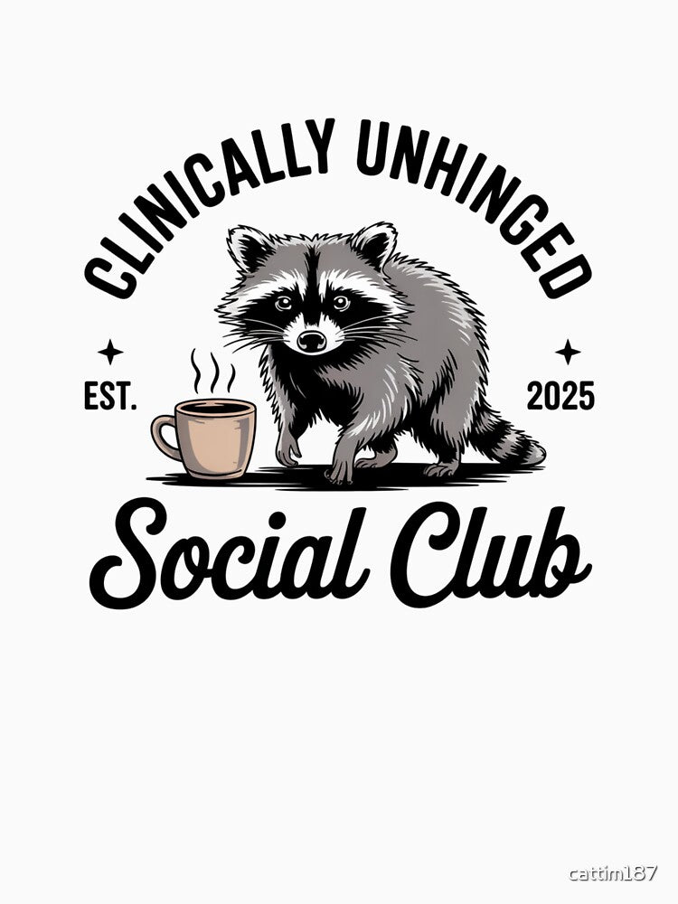 Clinically Unhinged Social Club Raccoon by catthemedic