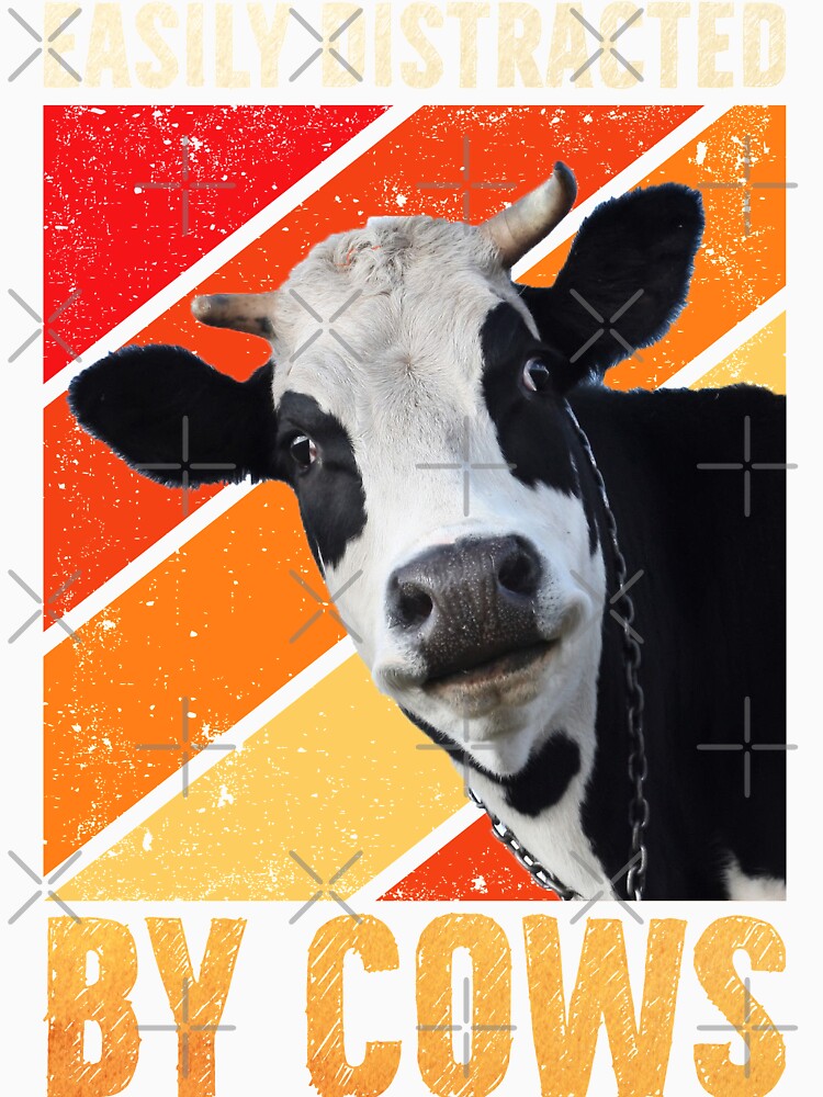 Easily Distracted By Cows Funny Cow Farmer Women Men Farm by reginaturner