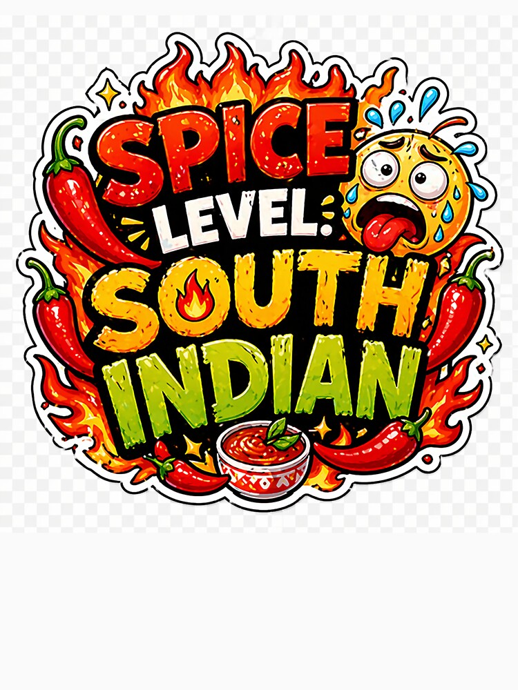 Spice Level South Indian Funny Hot Food Sticker by OsmosisShop