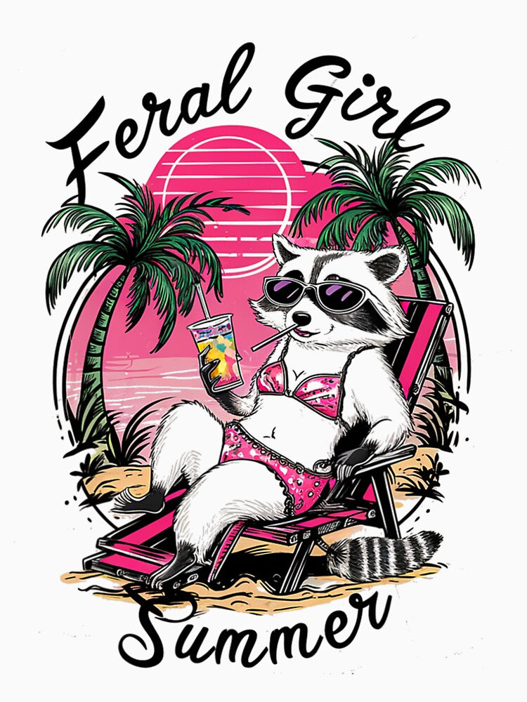 Feral Girl Summer Funny Shirt For Women, Summer Vacation Outfit by NotOnYourChance