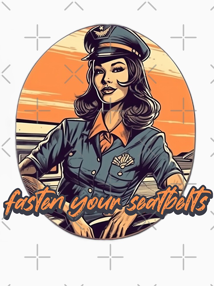 fasten your seatbelts Cabin Crew, Flight Attendant, Flight Crew Stewardess by AviationArtists
