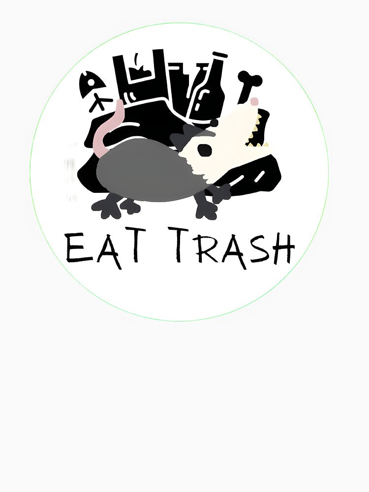 Opossum Eat Trash White Background by doodledont