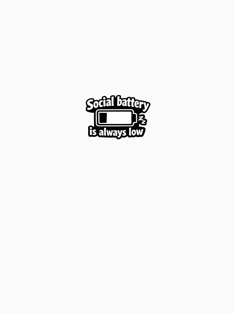 Social battery is always low introvert sticker by VIBE BY NADA