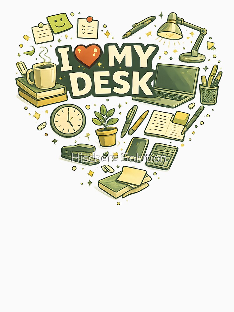 I Love My Desk – Office Desk Aesthetic Design for Office, Home Office & Workstation Fans by Hischers Solution