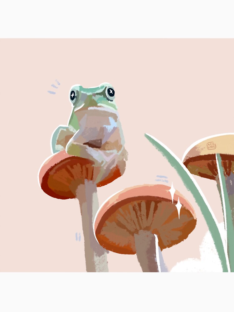 frog on a mushroom by Accunis
