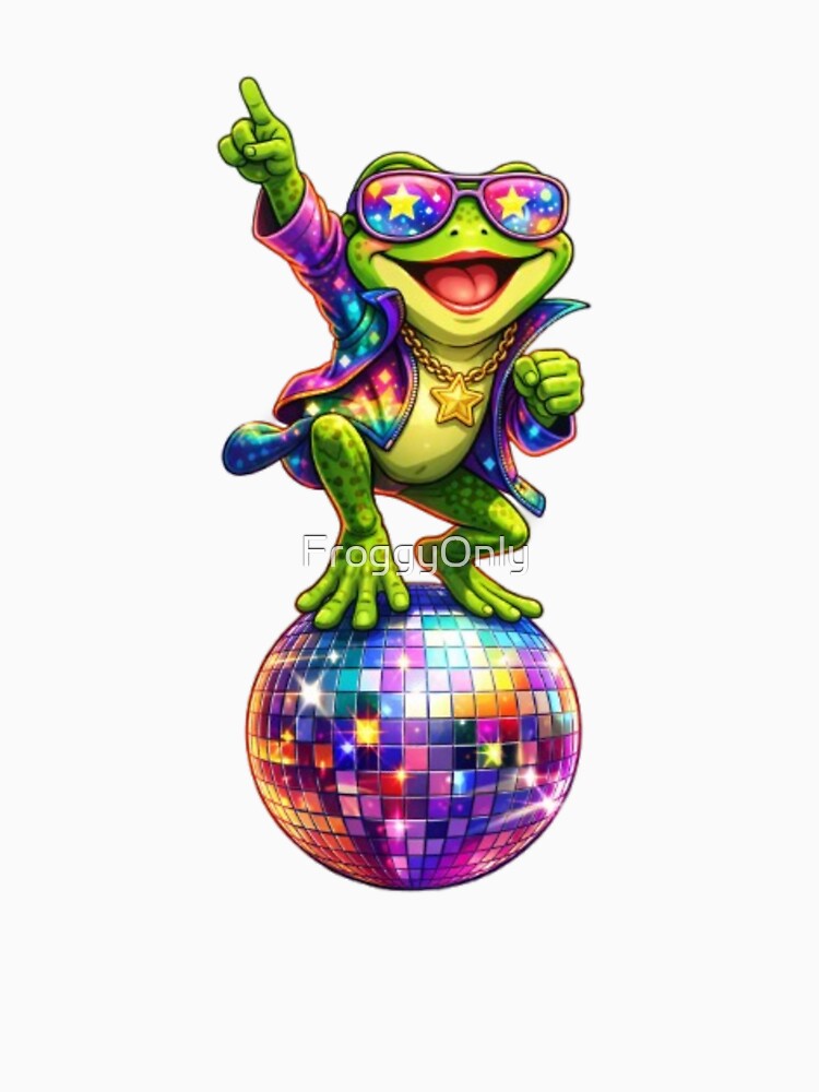 Dancing frog on a disco ball by FroggyOnly