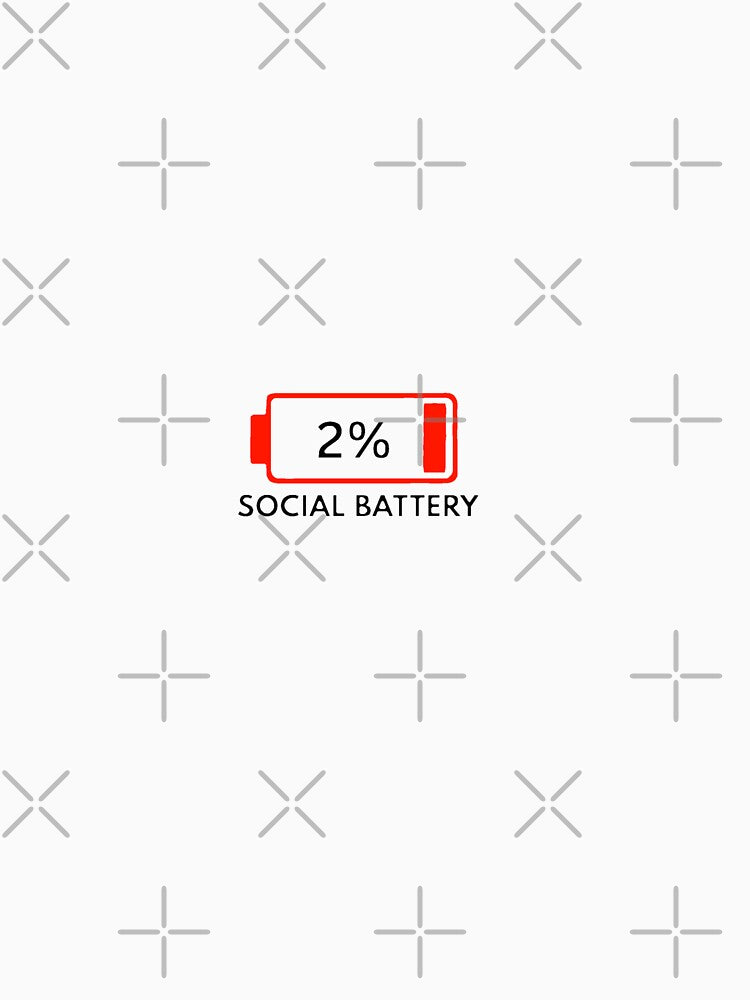 Social Battery 2% Funny Introvert Quote by FarazDesign110
