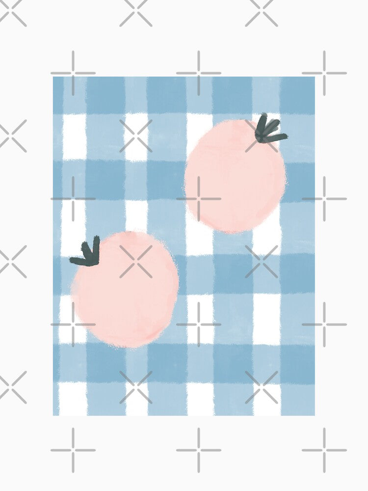 Oranges on Blue Gingham by franklins-nook